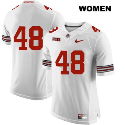 Women's NCAA Ohio State Buckeyes Tate Duarte #48 College Stitched No Name Authentic Nike White Football Jersey MG20N72TN